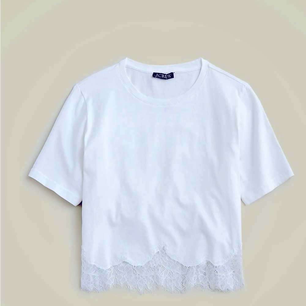J.Crew lace trimmed tee